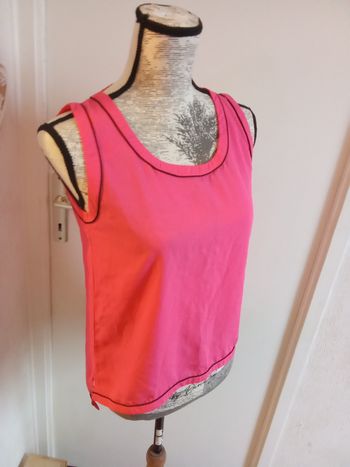 Blouse tunique débardeur été femme rose, noure, col v taille 36 ou S, women only