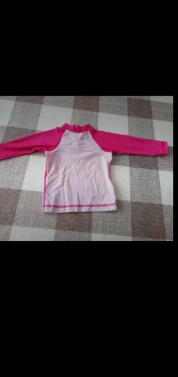 Tee shirt anti UV rose manches longues tribord 18 mois