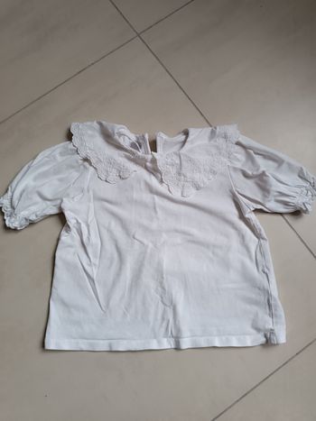 Tee-shirt manches courtes col claudine