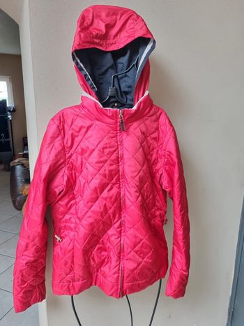 Manteau réversible cote rouge et côte bleu