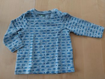 Pull fin bébé 12 mois voitures gris et bleu