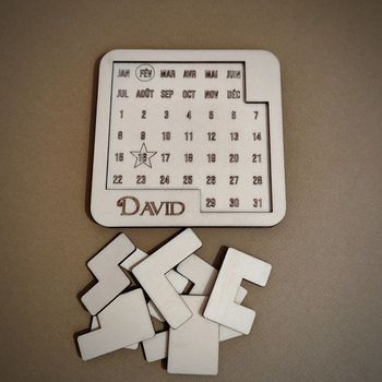 Pussle Calendrier perpétuel en bois "Mon petit papa" 