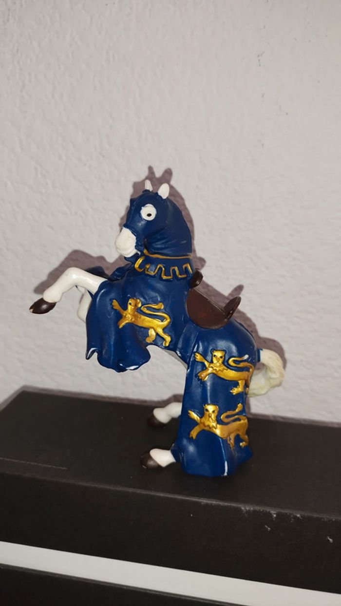 Figurine Papo Cheval Roi Richard bleu Figure knight horse king