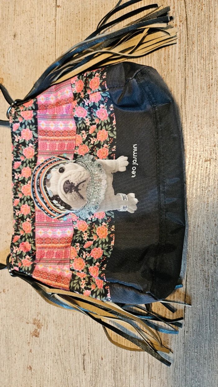 Sac à main en tissus noir et rouge, Teo Jasmin - photo numéro 3