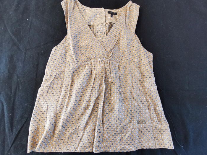 Blouse marron clair à motifs sans manches 10 ans IKKS - photo numéro 4