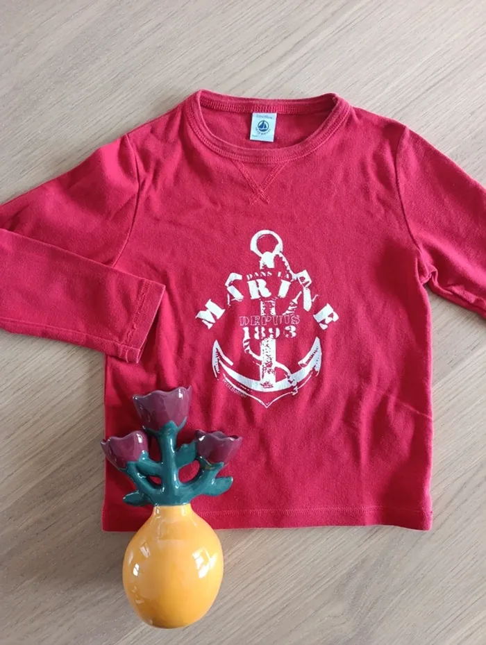 Haut Petit Bateau 6 ans rouge