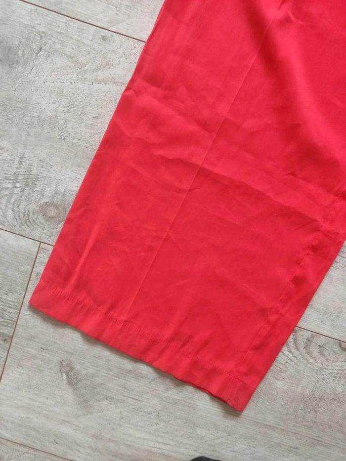 Pantalon large rouge avec poches taille L Zara neuf - photo numéro 4