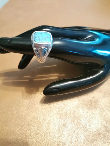 Bague femme tendance bleue turquoise T12