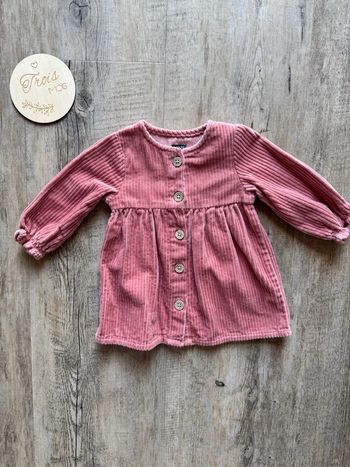 Robe velours côtelé rose