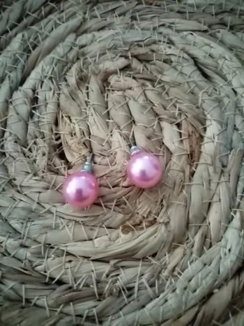 Boucles d'oreilles "perles" rose