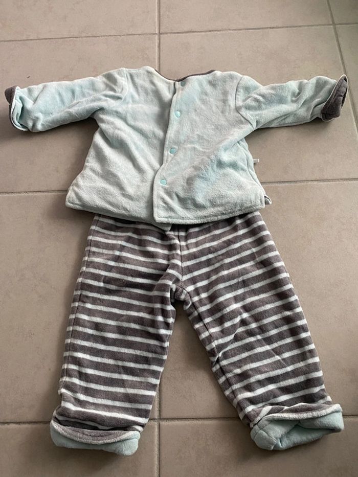 Pyjama deux pièces chaud hiver 9 mois unisexe garçon ou fille - photo numéro 2