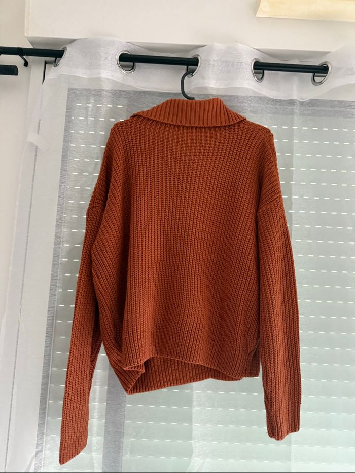 Pull marron col zippé - Taille S - Neuf jamais porté - photo numéro 2