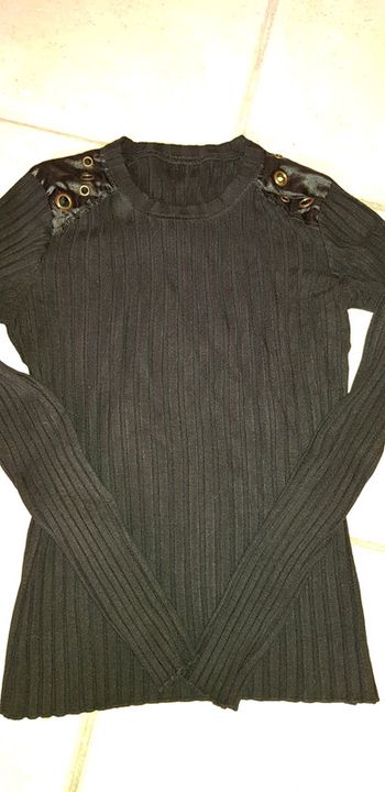 Tee-shirt côtelé noir