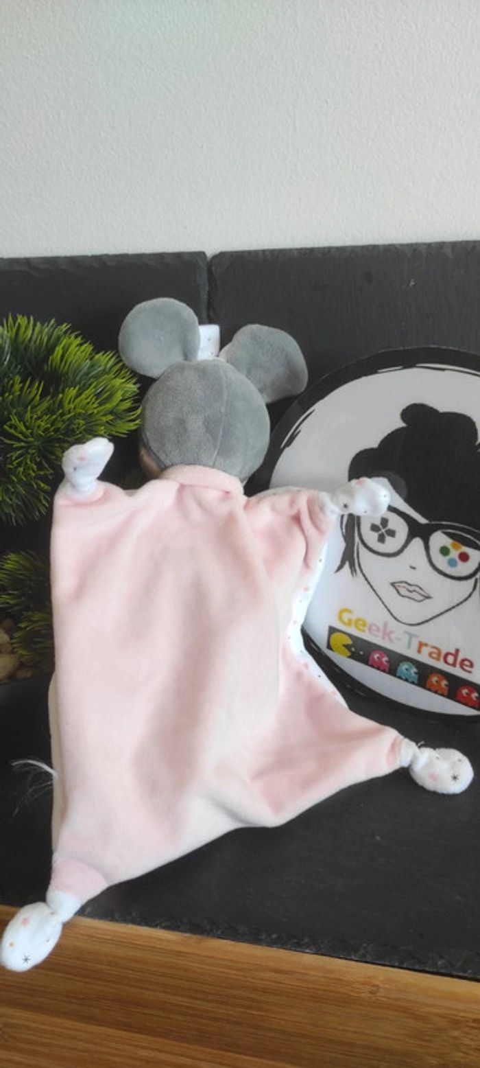 Doudou plat Minnie blanc rose etoile Filante dorée disney simba toys Rond Gris - photo numéro 2