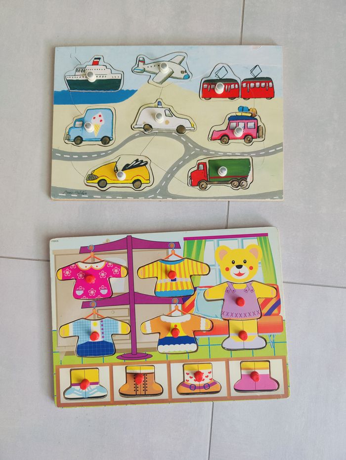 Lot de 2 puzzles en bois
