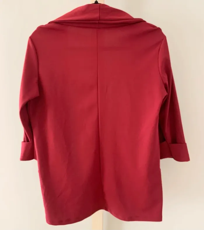 Veste fluide rouge bordeaux – style décontracté chic – taille S/M - photo numéro 2