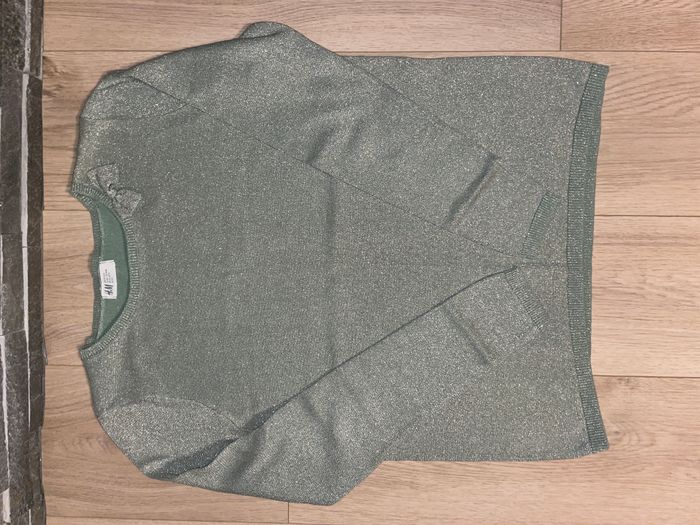 Pull Sweatshirt H&M Vert lurex pailleté Taille 16 ans / 176 cm Comme neuf
