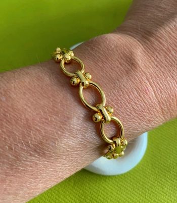 Bracelet maillons arrondis dorés en acier inoxydable