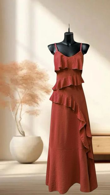 Robe d’été couleur terracota avec fente