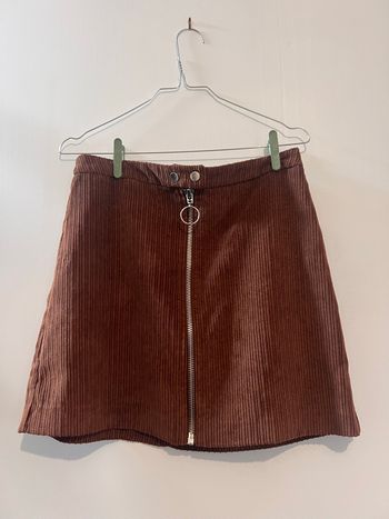 Jupe Mini Stradivarius Côtelée Marron