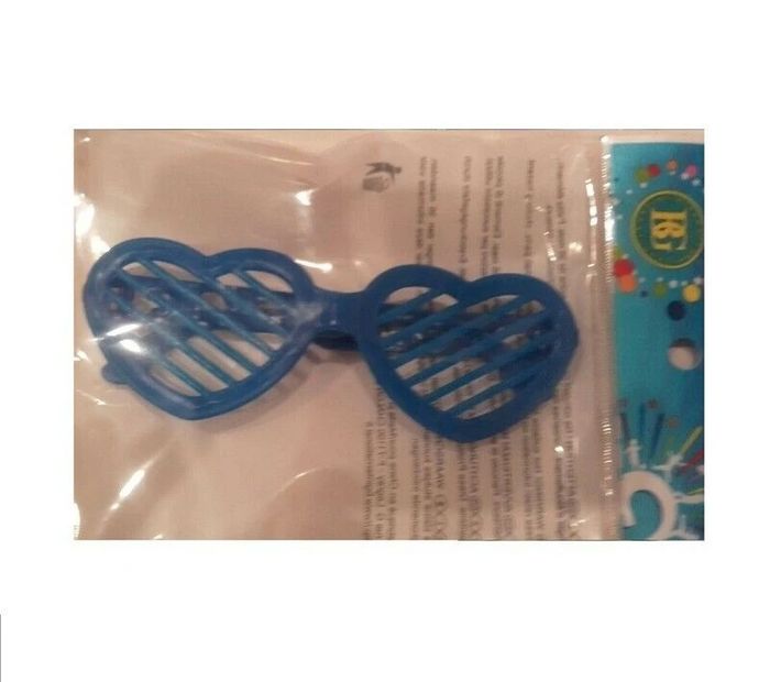 Lunettes de fête déguisement bleues forme coeur