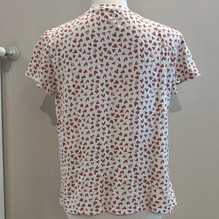 T-shirt blanc à petits cœurs oranges - photo numéro 2