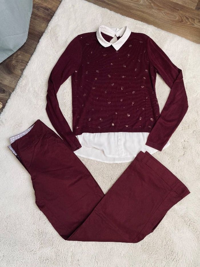 Pull effet chemise