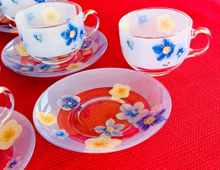 Set 6 tasses à thé avec 6 soucoupes, Arc France - photo numéro 3