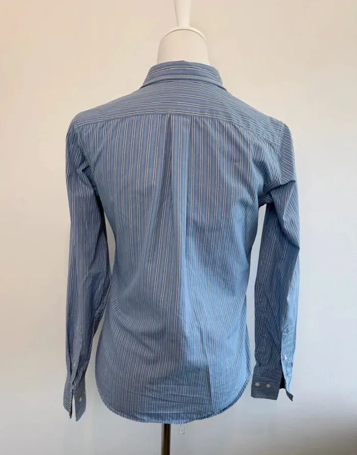 Chemise Ralph Lauren femme lignée bleue taille M parfait état - photo numéro 5