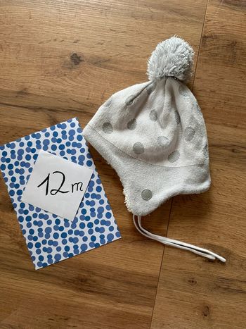 Bonnet d’hiver blanc 12m / 80cm