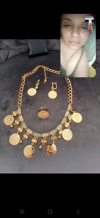 Collier et bague et boucles d'oreilles en acier inoxydable