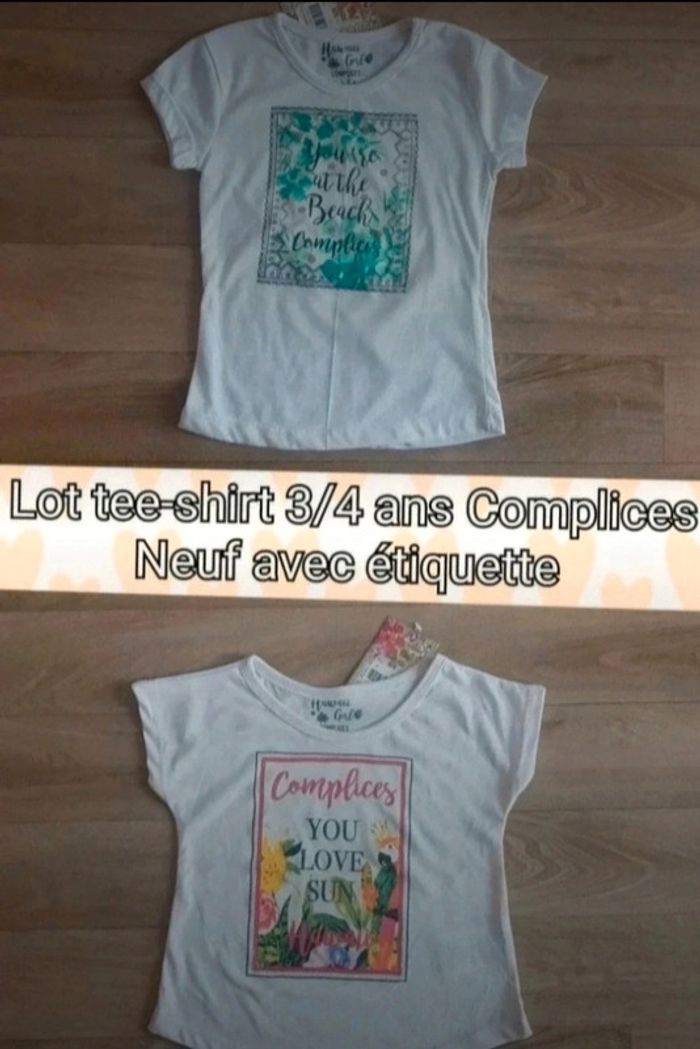Lot Tee-shirts Complices 3/4 ans neuf avec etiquette