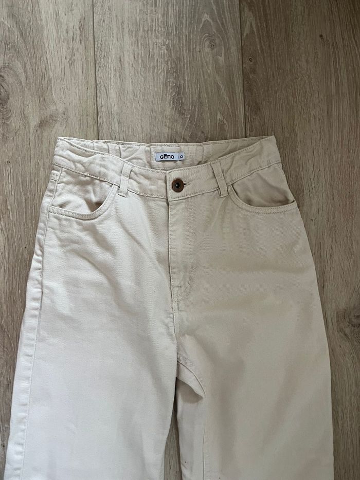 Jean wide leg écru fille 12 ans - photo numéro 2