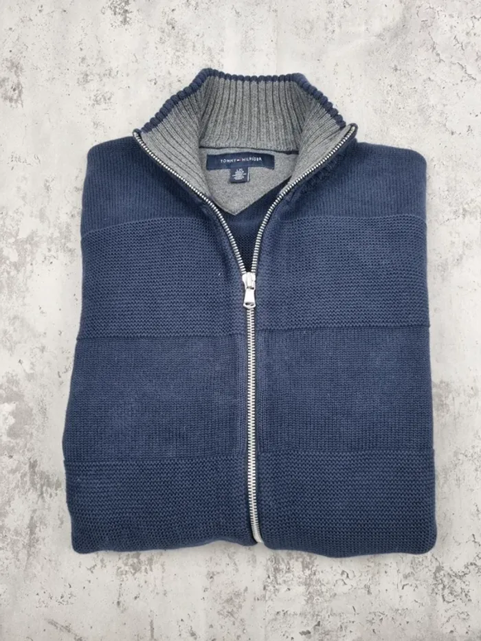 Gilet zippé Tommy Hilfiger bleu marine, L Hommes - photo numéro 2