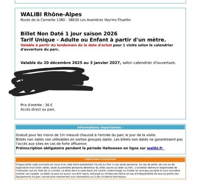 Billet walibi