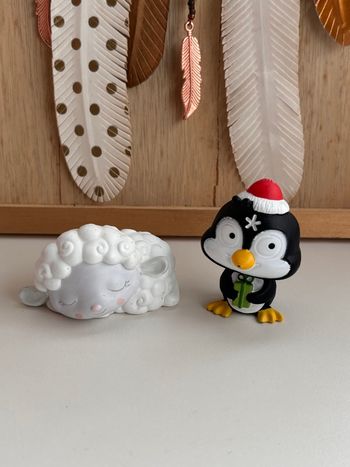 2 tonies doudou mouton pingouin Noël 