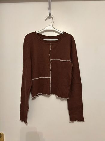 Haut à manches longues marron - Taille L - Marque Jennyfer