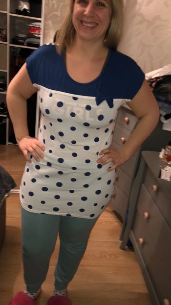 Tee shirt femme enceinte  bleu et blanc