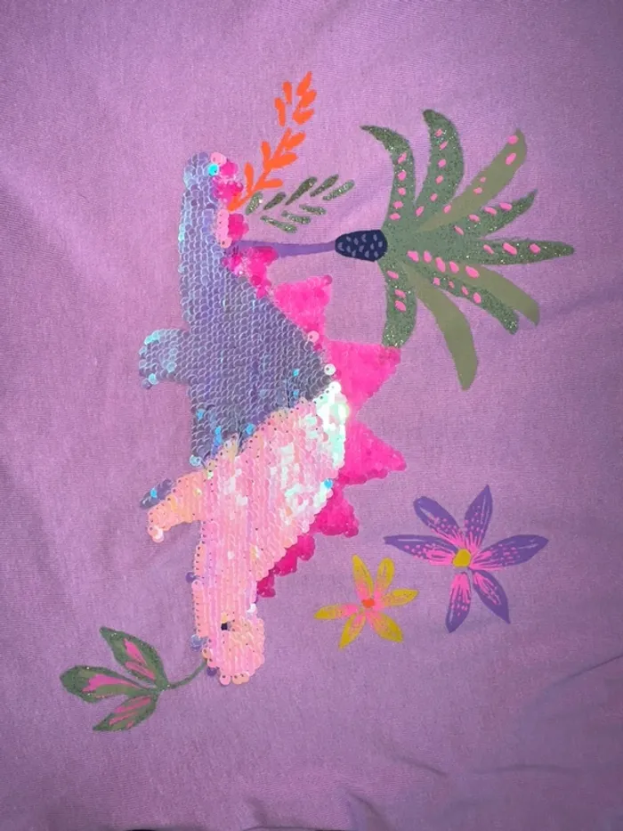 T-shirt fille violet - 4 ans - photo numéro 3