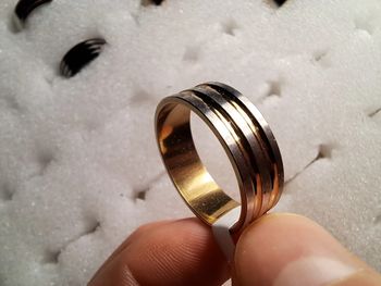 Bague acier inoxydable dorées