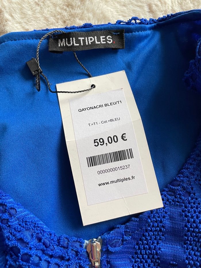 Robe en dentelle bleu vif – Taille 36/38 – Neuve avec étiquette - photo numéro 8