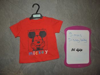 tee shirt mickey disney baby taille 9 mois neuf