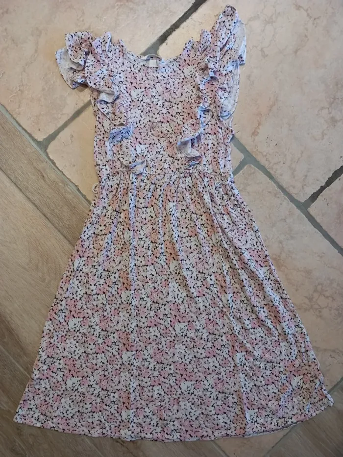 Robe grossesse imprimée rose pâle h&m mama xs 34