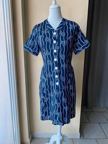 Robe boutonnée marine vintage 42