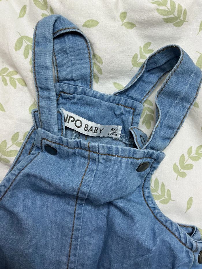 salopette couleur jean léger 6 mois npo pressions entre les jambes - photo numéro 6