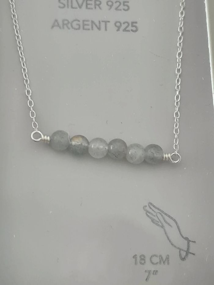 Bracelet argent 925 et petites pierres bleues/grises - photo numéro 2