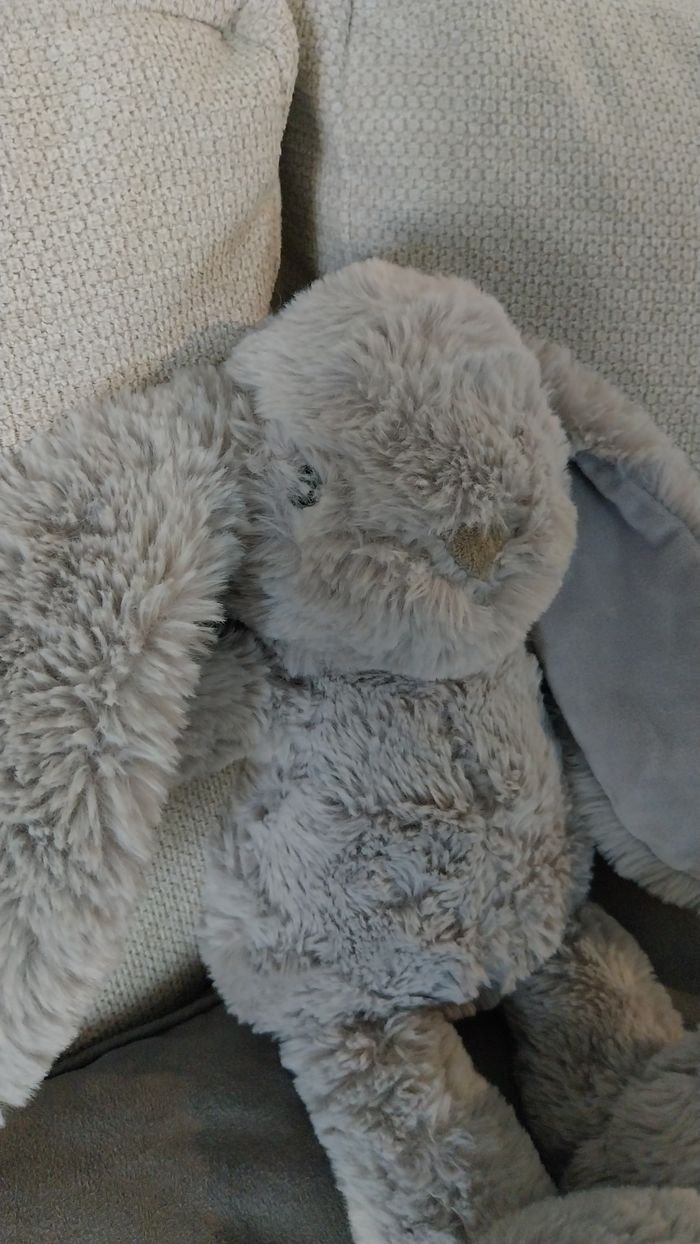 Grand doudou lapin gris - photo numéro 3