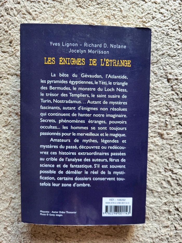 Livre "Les énigmes de l'étrange" de Yves Lignon - Paranormal / Mystères - photo numéro 2