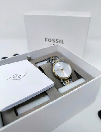 Montre Fossil Femme bicolore avec diamant