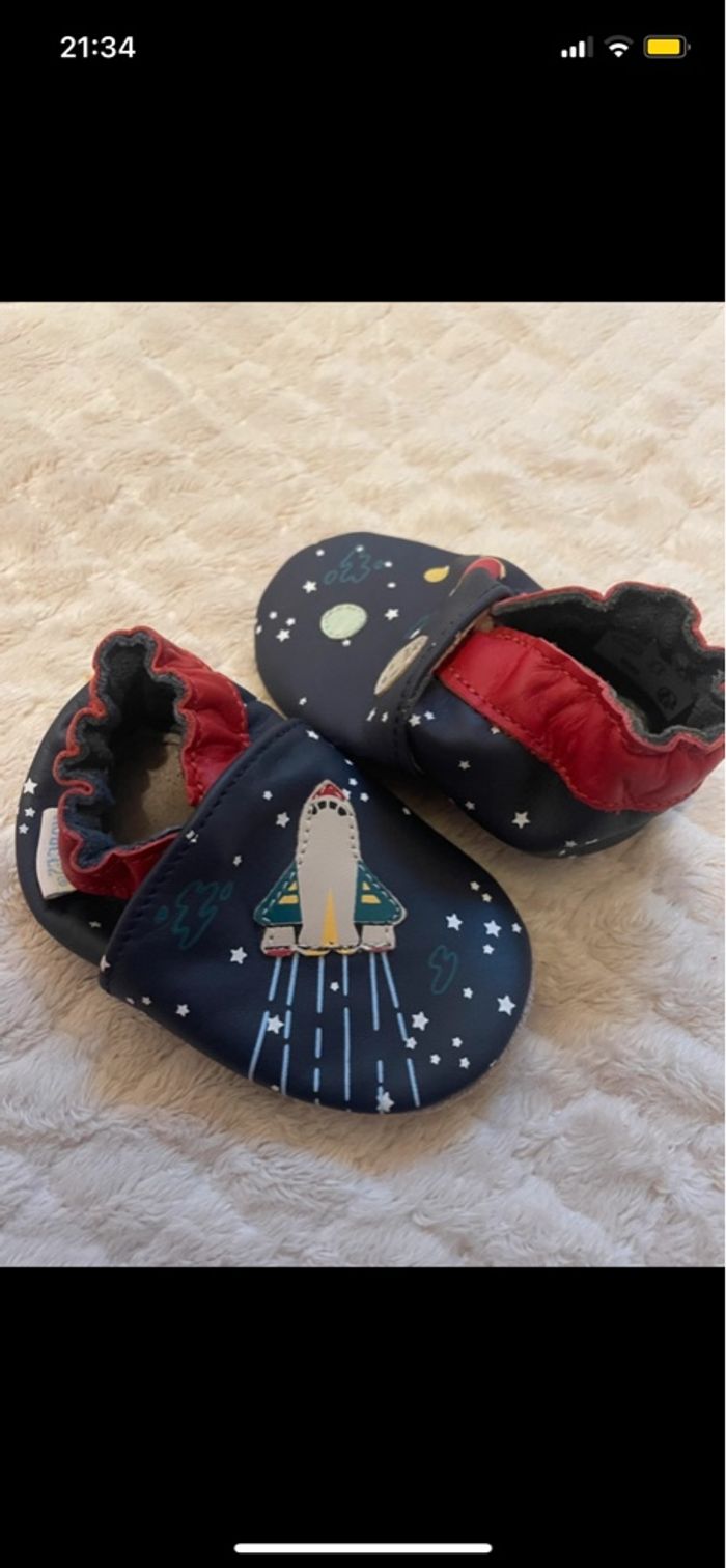Chaussons en cuir Robeez 0-6 mois neufs - photo numéro 4